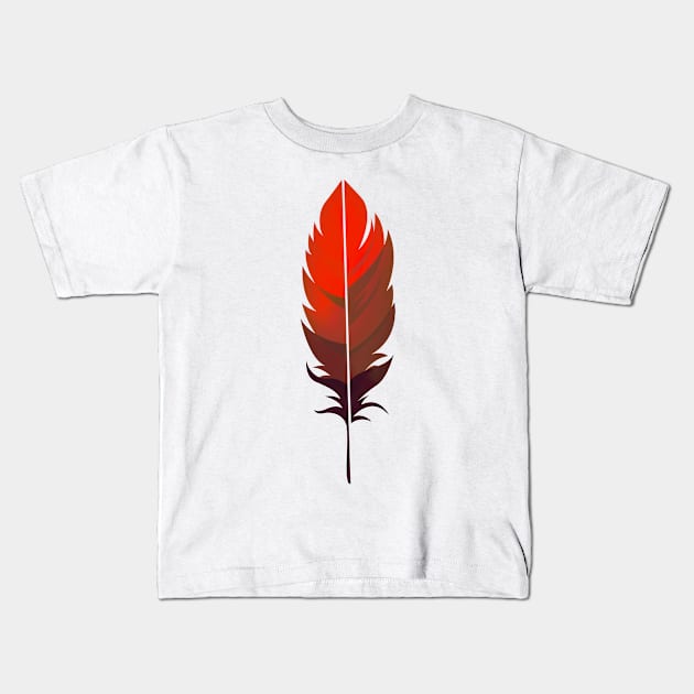 Colorful feather Kids T-Shirt by uniboutique